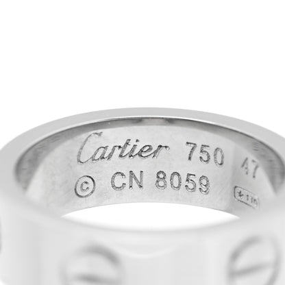 Cartier 18K White Gold 5.5mm LOVE Ring 47 4 4 of 4