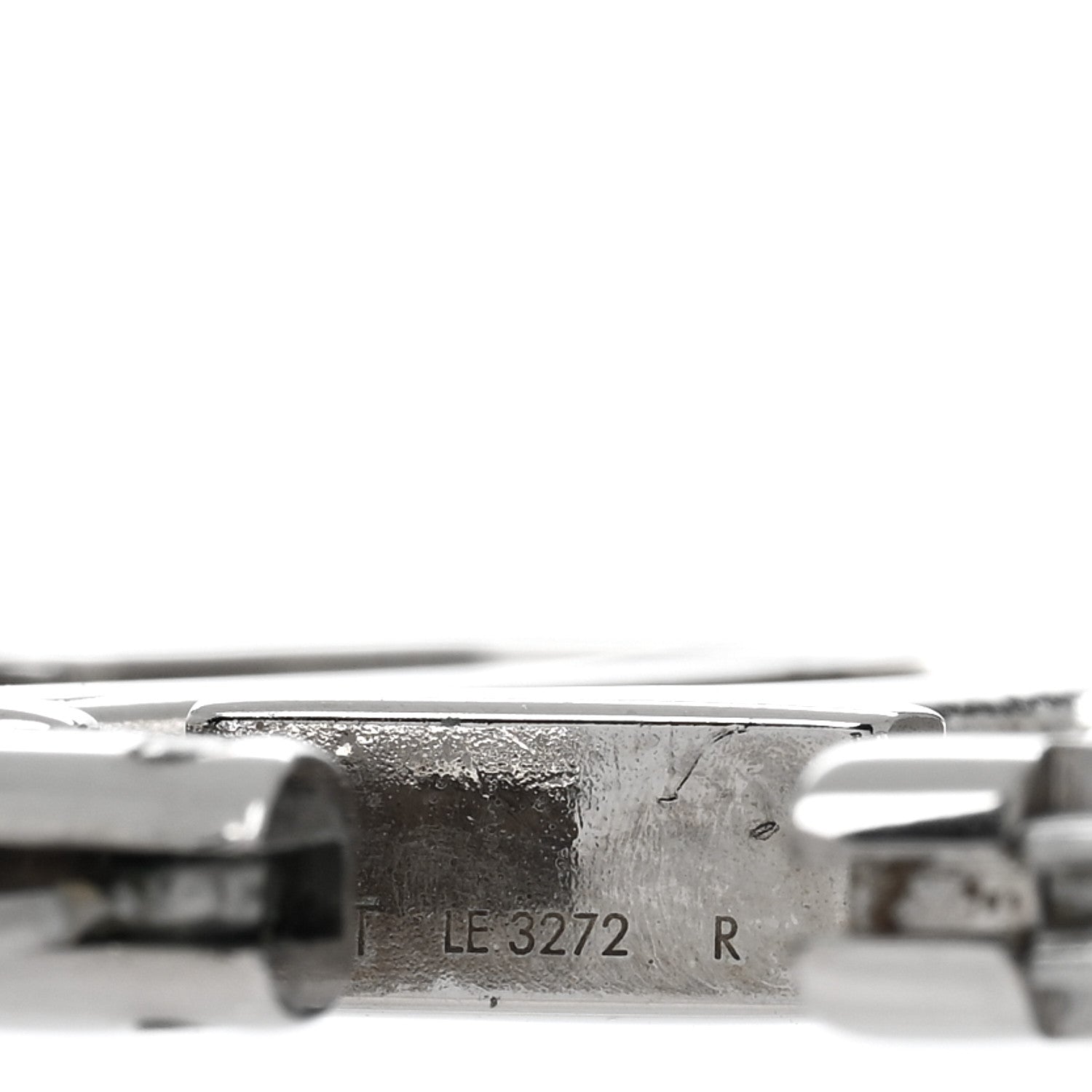 Louis Vuitton Palladium Louise Hoop Earrings Silver 4 of 5