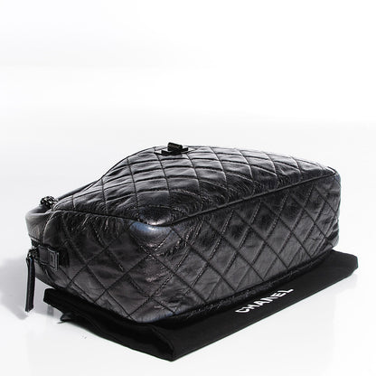 Chanel Metallic Aged Calfskin Quilted Medium Reissue Camera Case Black 4 of 7