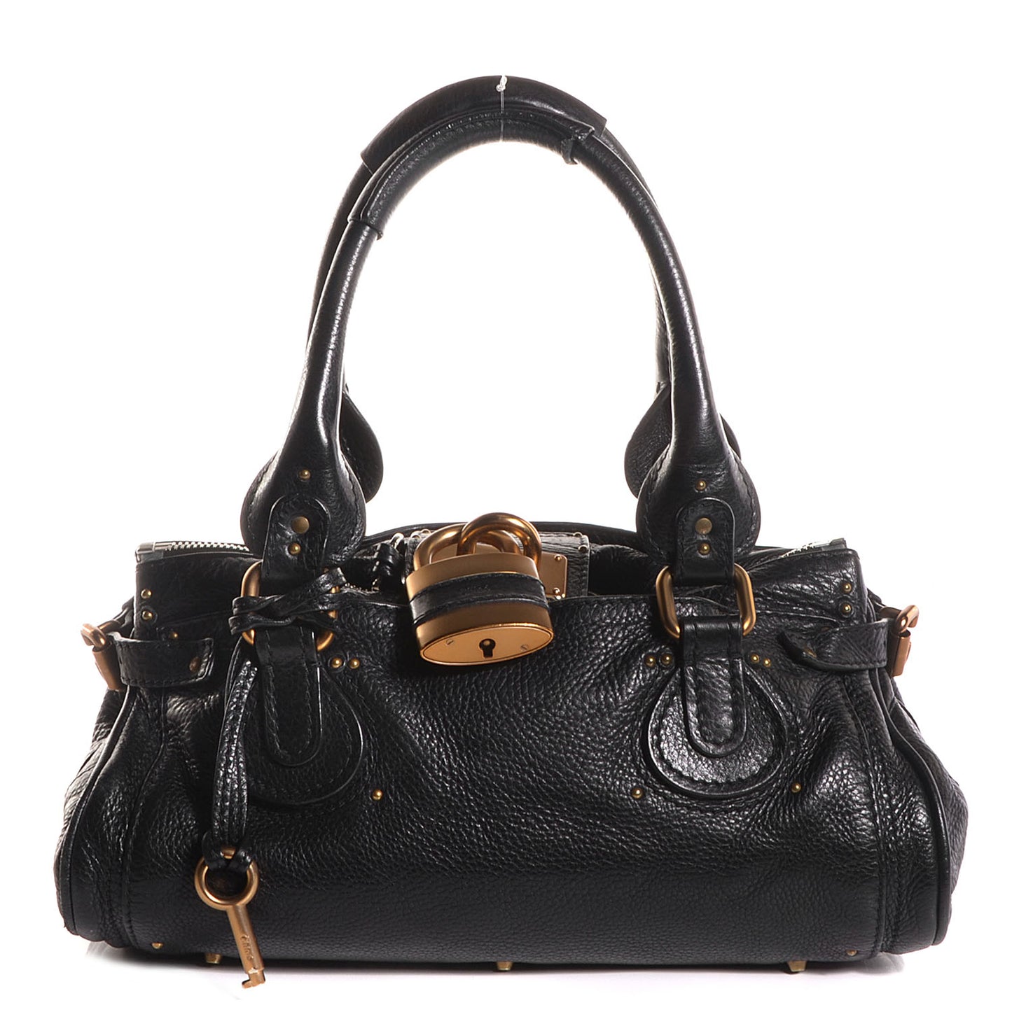 Leather Medium Paddington Satchel Black