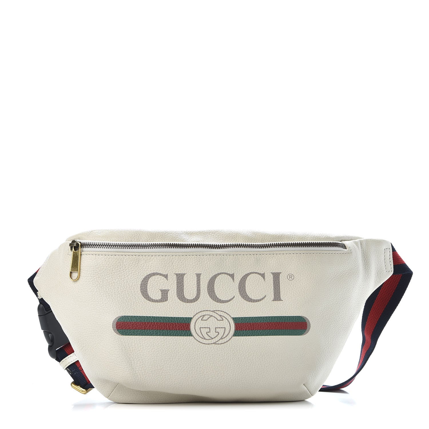 Gucci Grained Calfskin Logo Belt Bag White 1 of 9