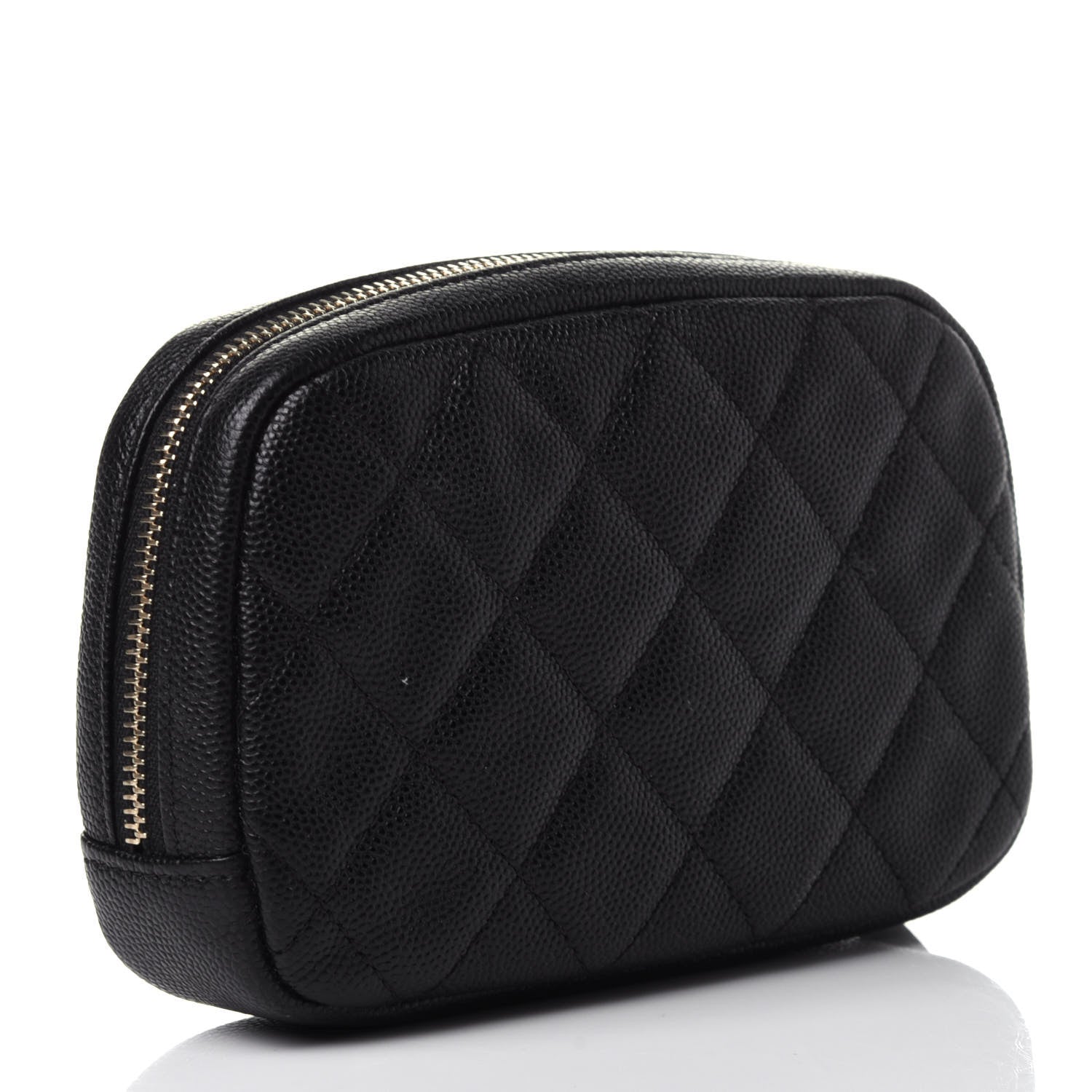 Chanel Caviar Quilted Small Curvy Pouch Cosmetic Case Black 3 of 11