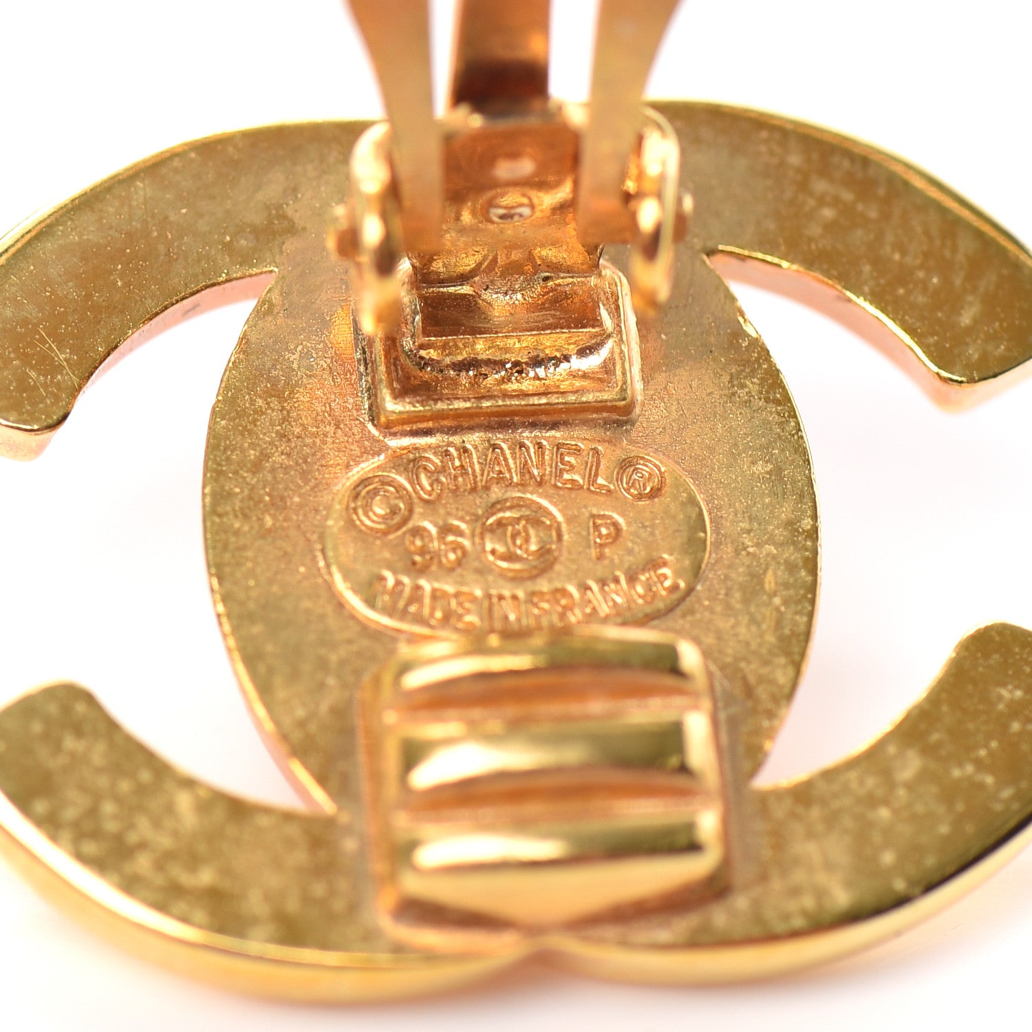 Chanel Metal CC Turnlock Clip On Earrings Gold 4 of 4