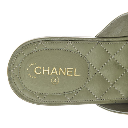 Chanel Lambskin Kangaroo Mules 39.5 Light Green 7 of 10