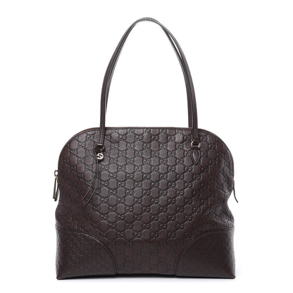 Gucci Guccissima Medium Bree Shoulder Bag Chocolate 1 of 12