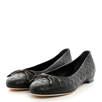 Louis Vuitton Nappa Monogram Embossed Ballet Flats 38 Black 3 of 9