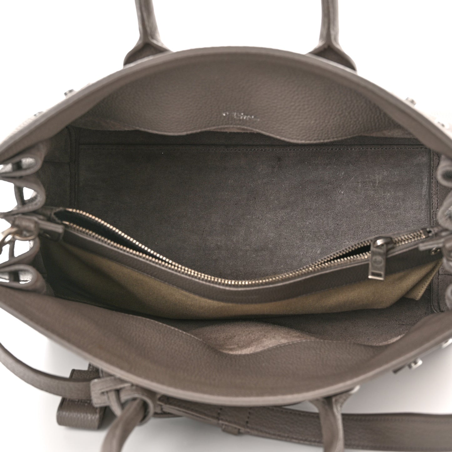 Grained Calfskin Small Supple Sac De Jour Mouse Grey