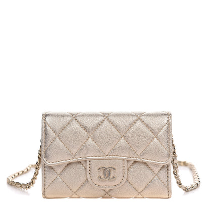 Chanel Metallic Lambskin Quilted Flap Chain Waist Bag Gold 1 of 11