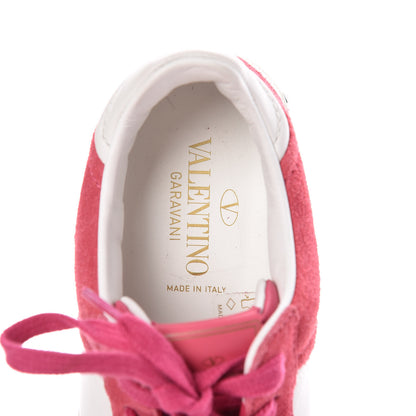 Valentino Garavani Suede Womens Flycrew Sneakers 35 Shadow Pink Optic White 9 of 13