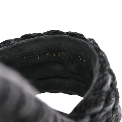 Chanel Knit Braided Slide Sandals 39 Black 10 of 10