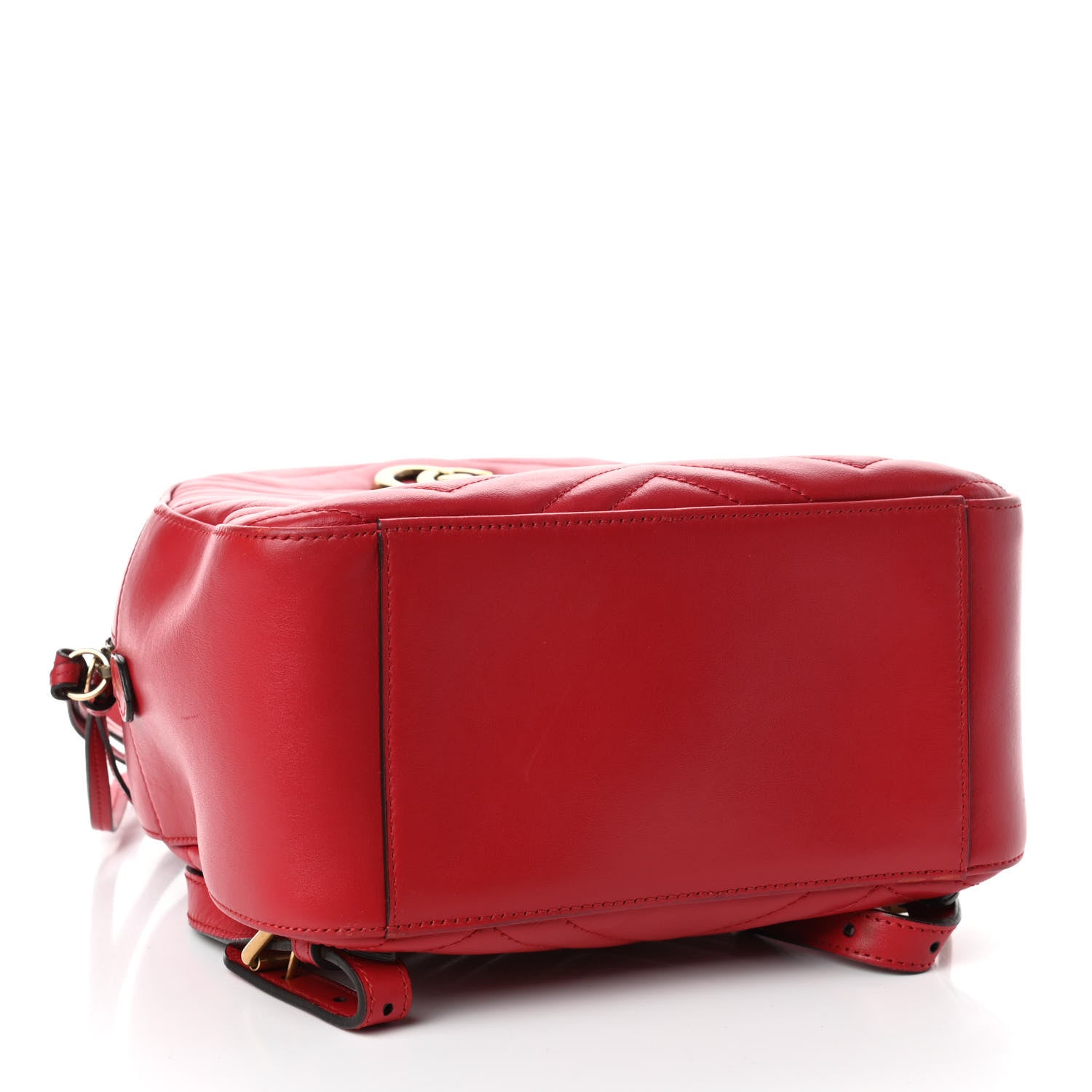 Gucci Calfskin Matelasse GG Marmont Dome Backpack Hibiscus Red 3 of 6