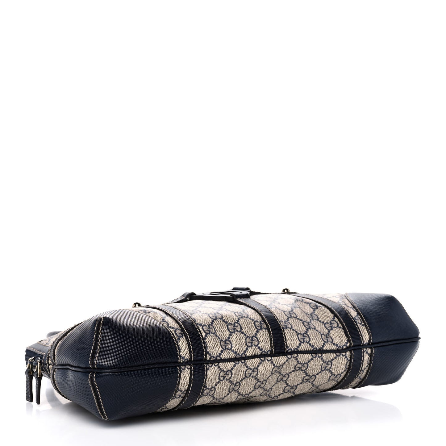 Monogram GG Reins Zip Up Tote Bag Gray Navy