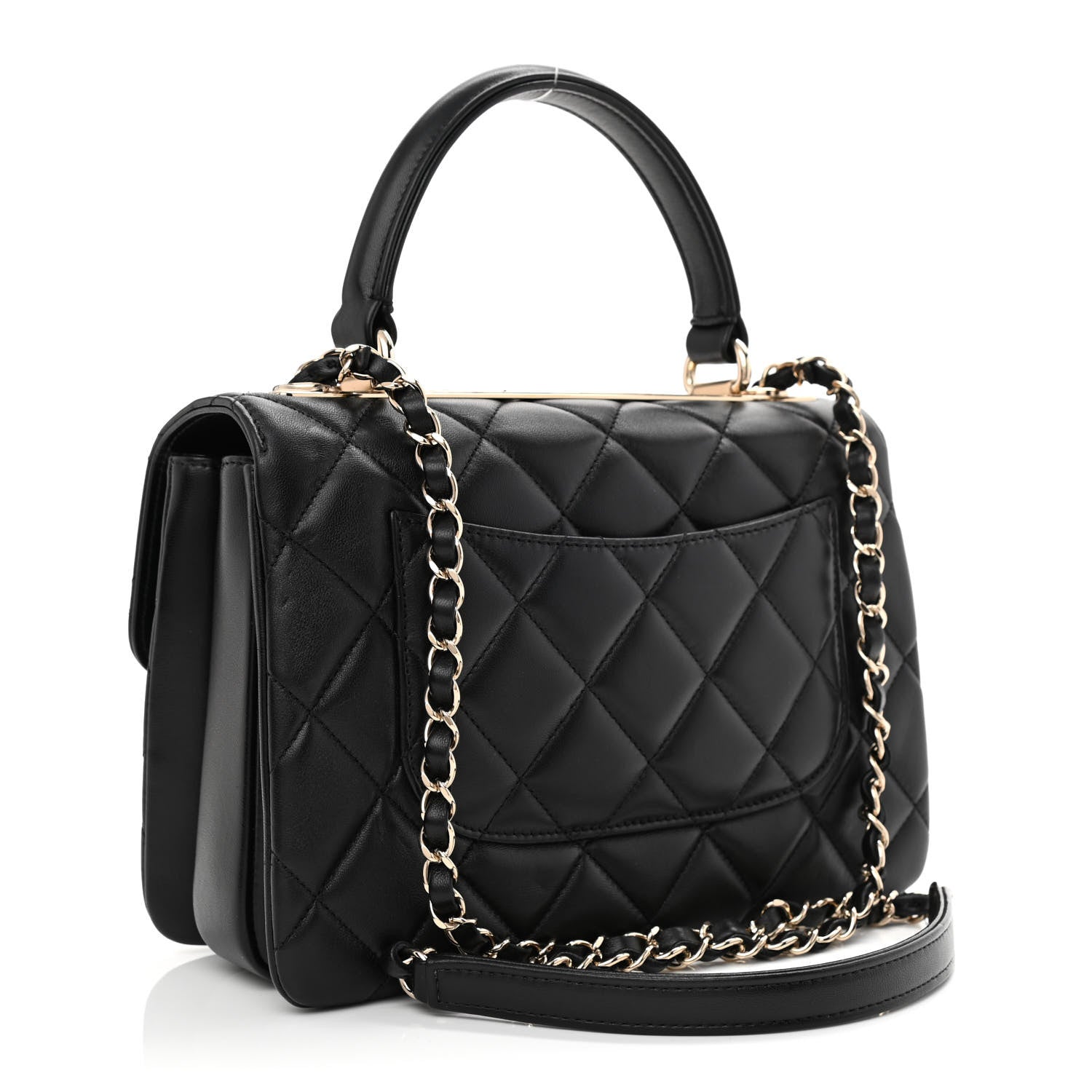 Chanel Lambskin Quilted Small Trendy CC Dual Handle Flap Bag Black 3 of 12
