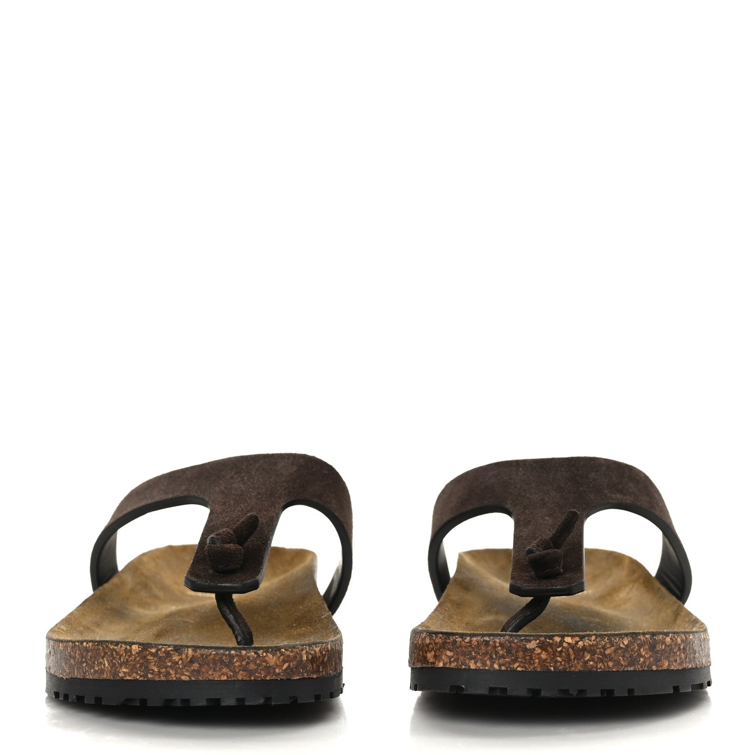 Saint Laurent Suede Jimmy Thong Flat Sandals 38 Chocolate 2 of 8