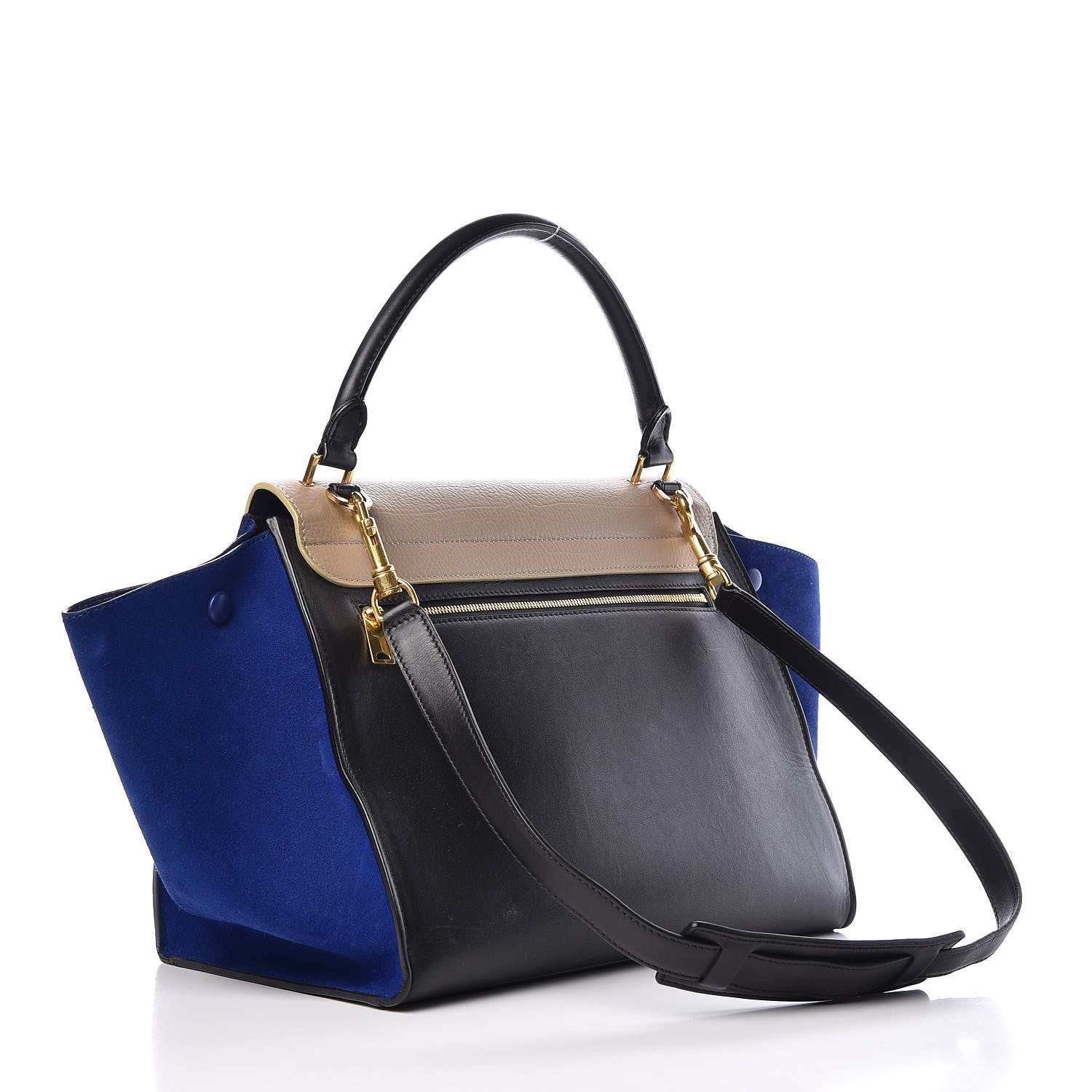Celine Velluto Calfskin Nubuck Medium Tri-Color Trapeze Dune 3 of 10