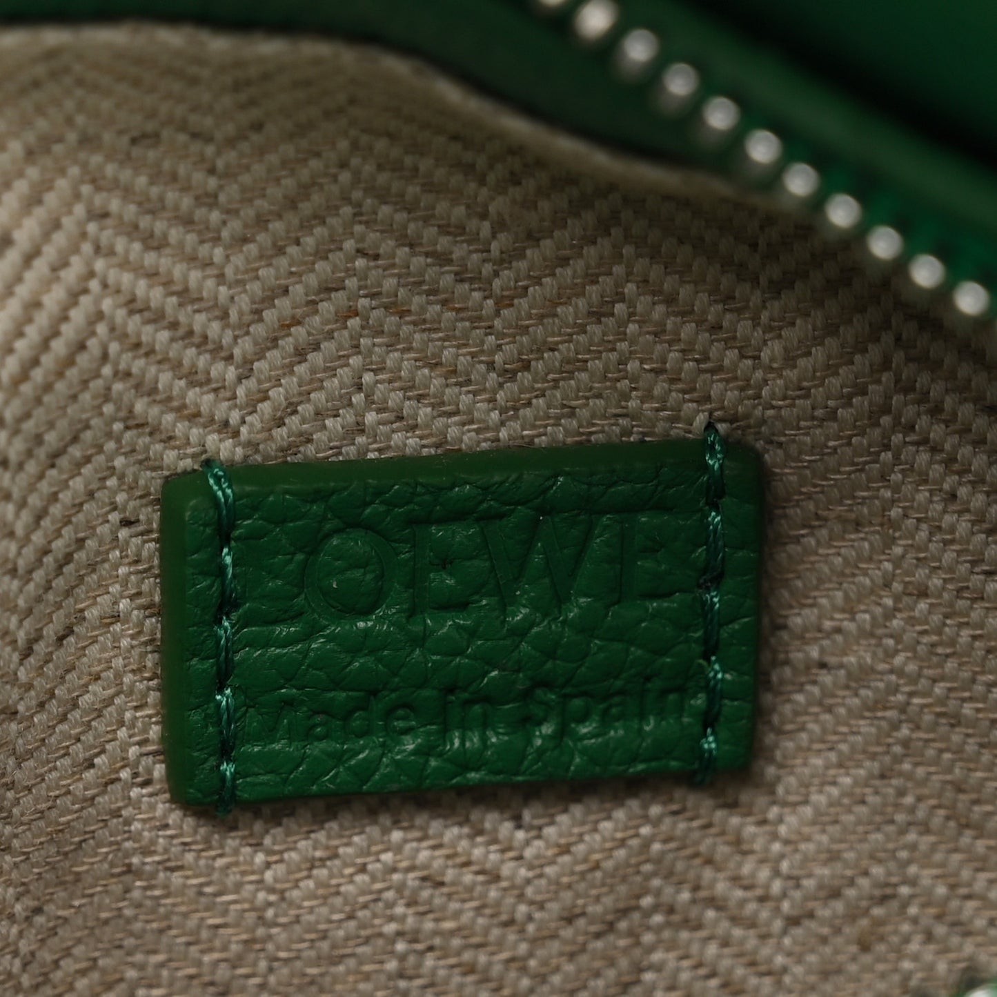 Calfskin Small Puzzle Edge Bag Tropical Green