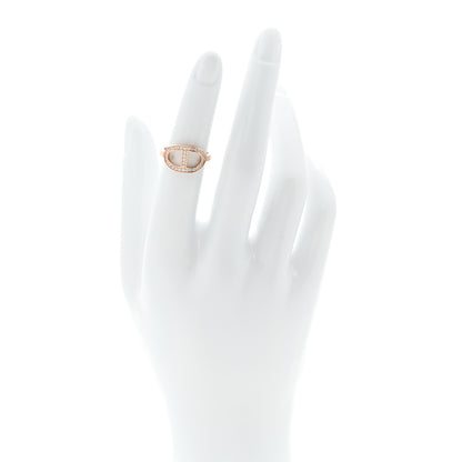 Hermes 18K Rose Gold Diamond MM Chaine d'Ancre Contour Ring 49 4.75 2 of 5