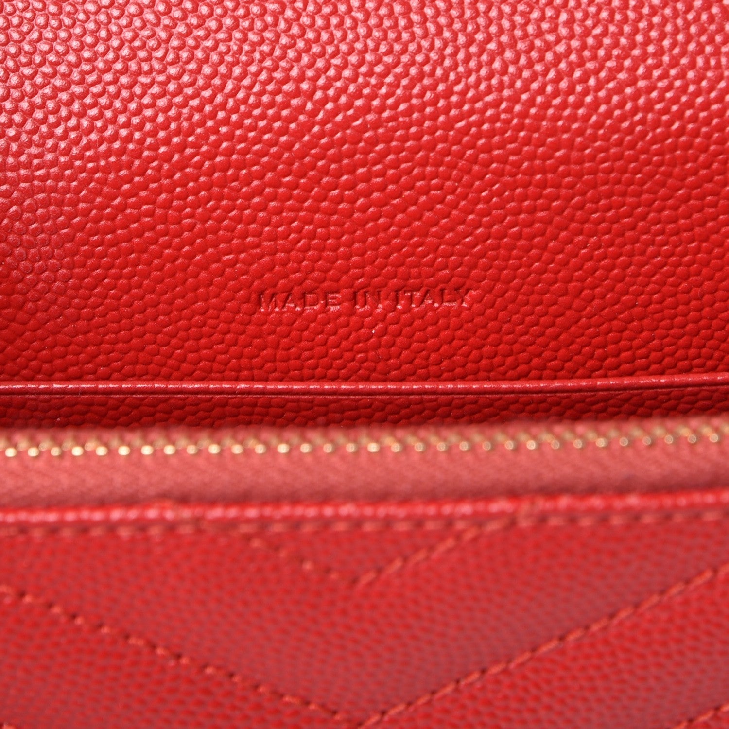 Saint Laurent Grain De Poudre Matelasse Chevron Monogram Envelope Chain Wallet New Red 7 of 9