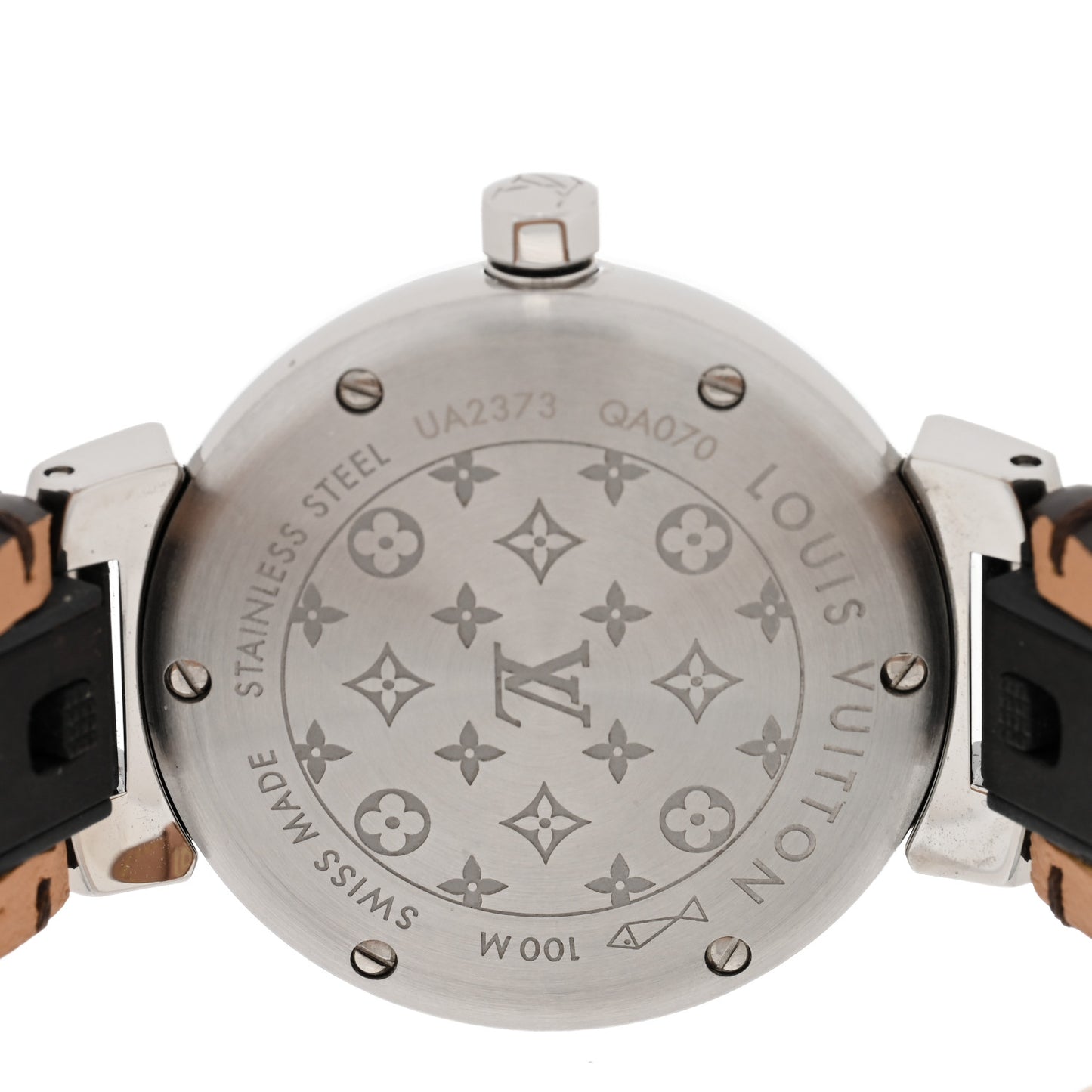 Stainless Steel Monogram 28mm Tambour Quartz Watch Brown