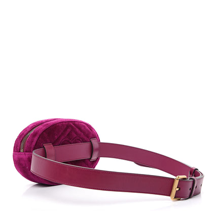 Gucci Velvet Matelasse GG Marmont Belt Bag 95 38 Fuchsia Violet Cyclamen 2 of 11