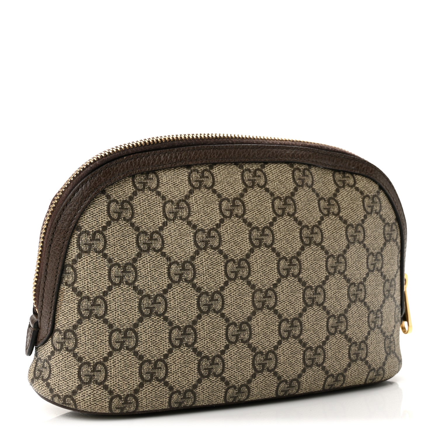Gucci GG Supreme Monogram Textured Calfskin Web Large Ophidia Cosmetic Case Beige Ebony New Acero 3 of 9