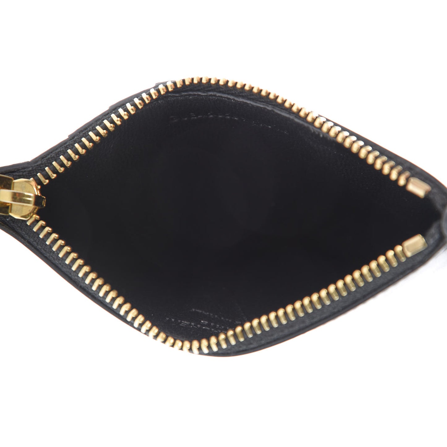 Calfskin 5 Fragments Zip Pouch Card Holder Black