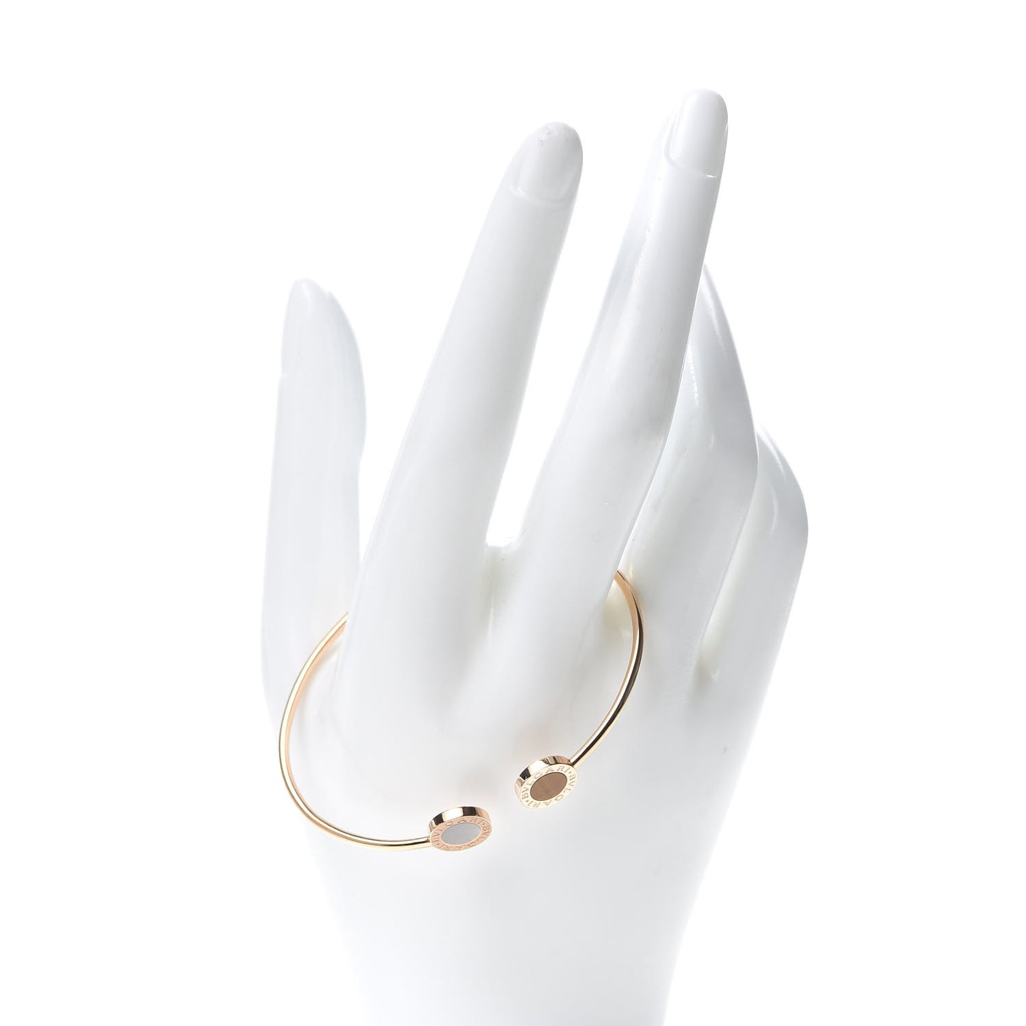 18K Rose Gold Mother of Pearl Tiger's Eye BVLGARI BVLGARI Cuff Bracelet