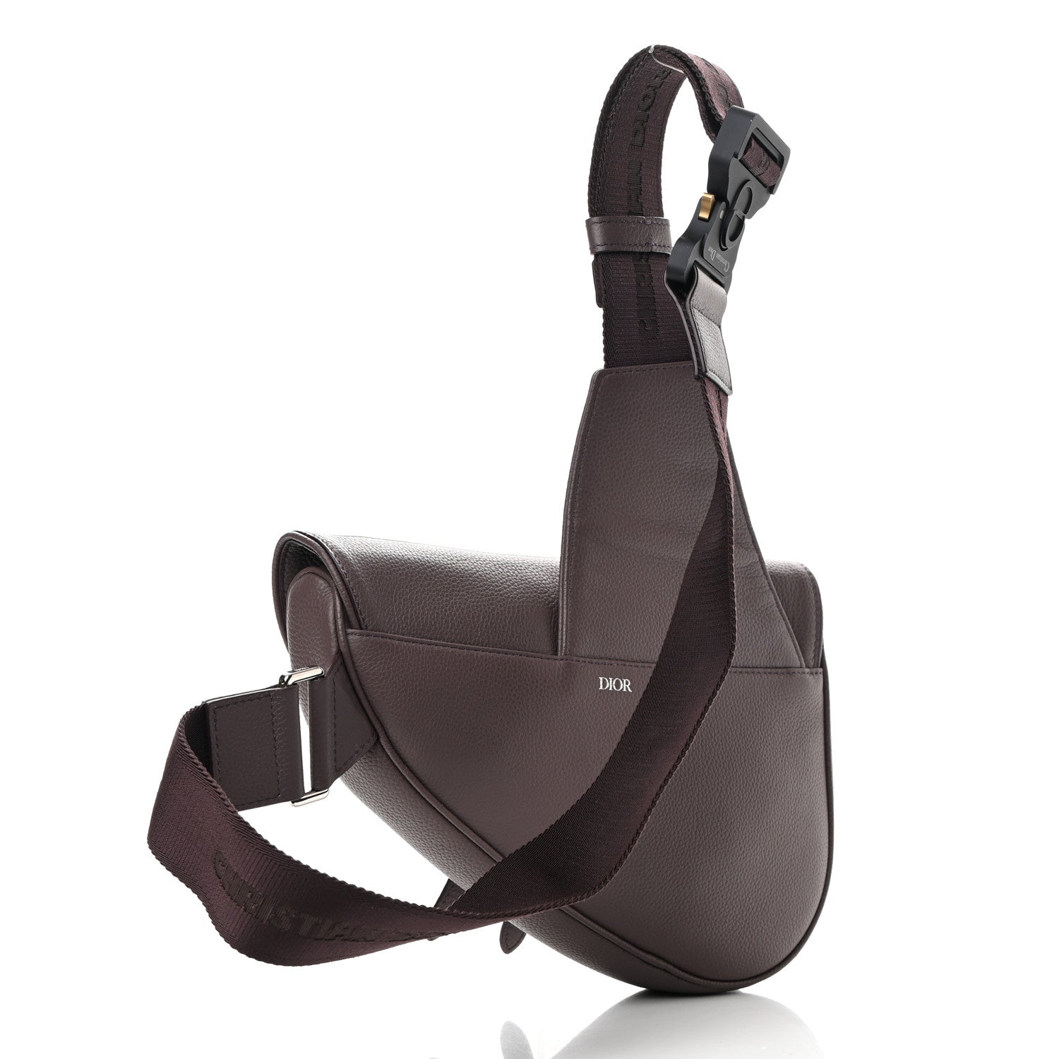 Christian Dior Grained Calfskin Kim Jones Saddle Bag Amaranth 3 of 12