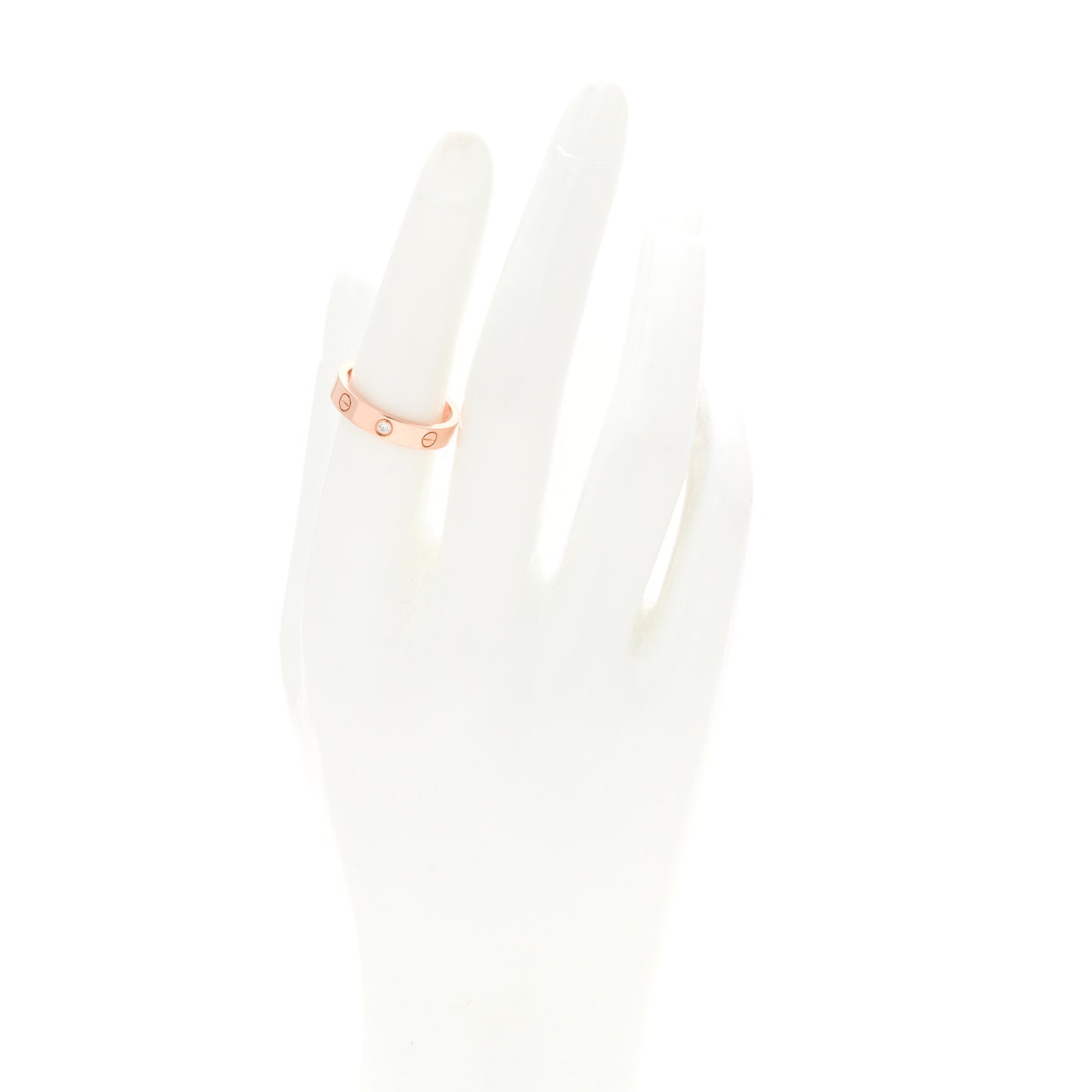 18K Pink Gold Diamond 4mm LOVE Wedding Band Ring 54 6.75
