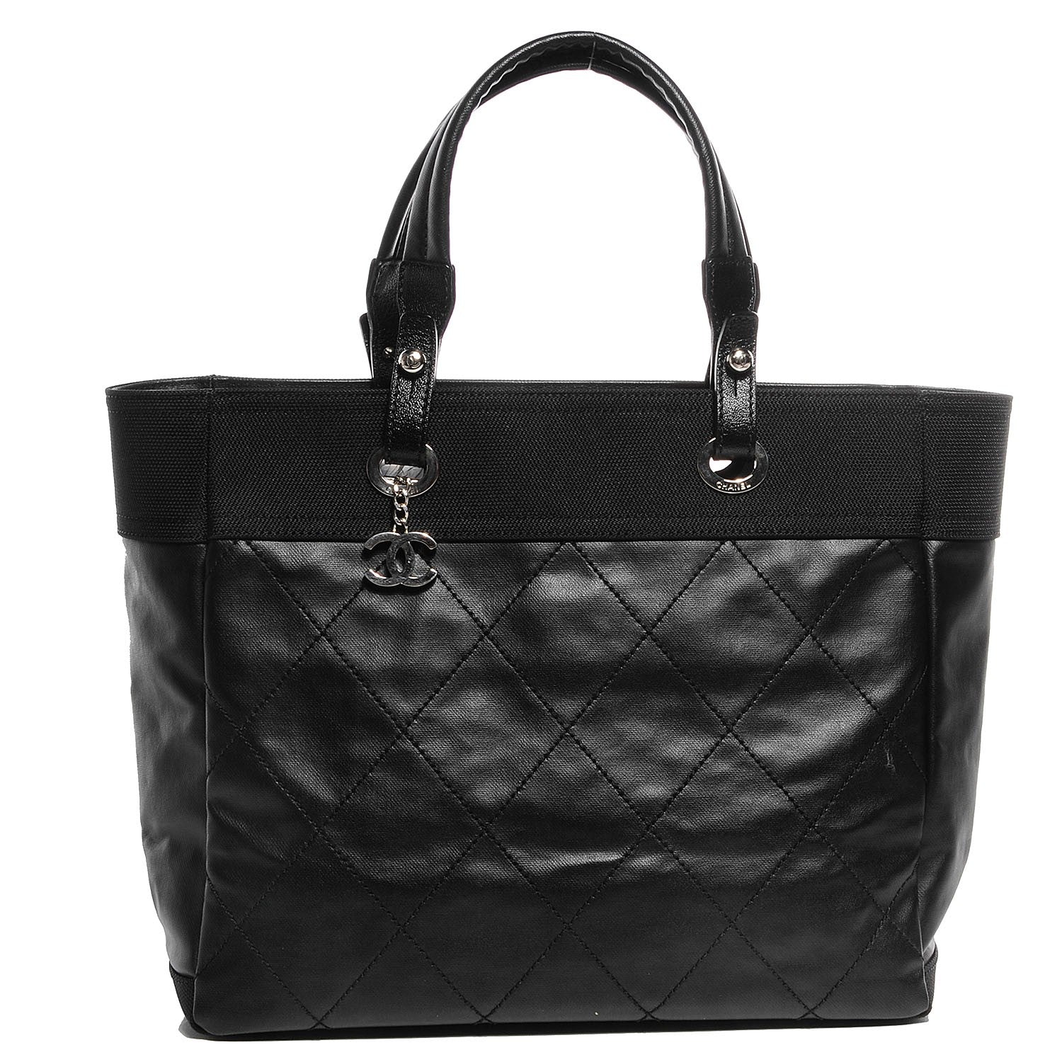 Chanel Coated Canvas Large Paris Biarritz Tote Black 1 of 8