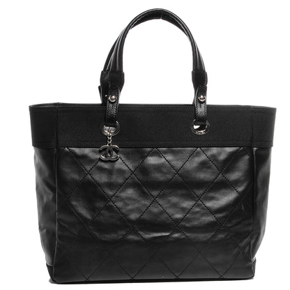 Chanel Coated Canvas Large Paris Biarritz Tote Black 1 of 8
