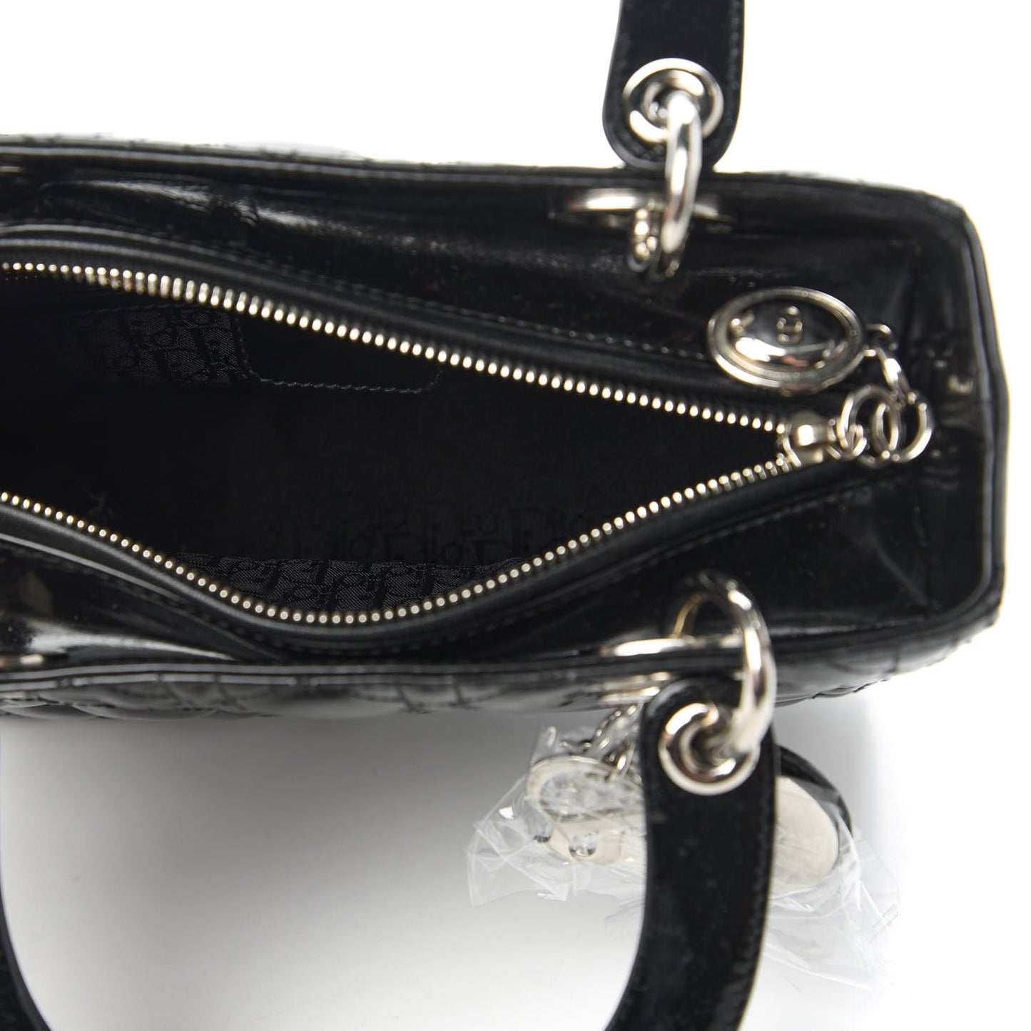 Patent Cannage Medium Lady Dior Black