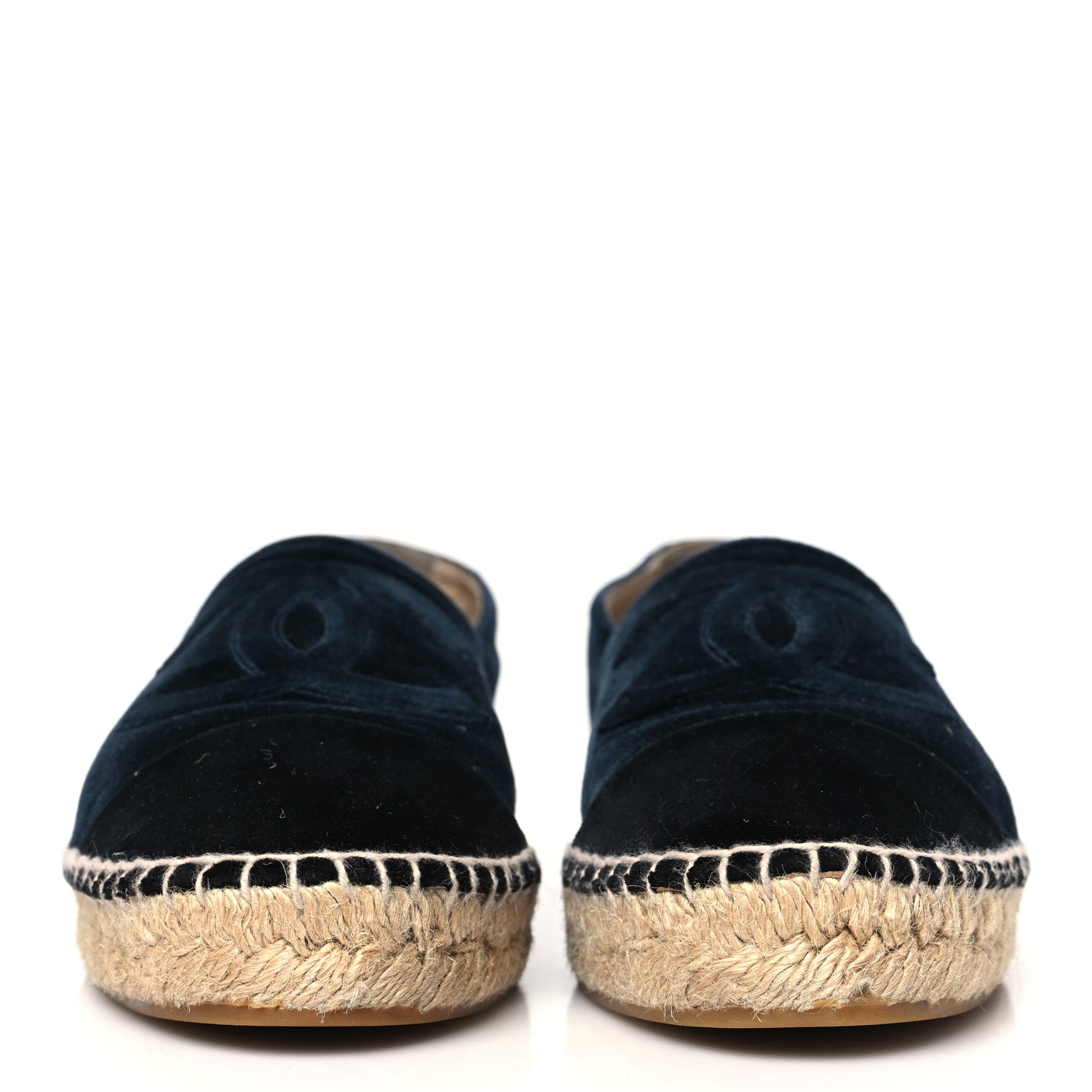 Chanel Velvet CC Espadrilles 41 Dark Navy Black 2 of 9