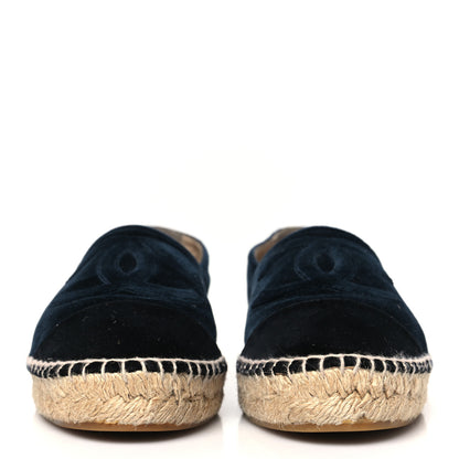 Chanel Velvet CC Espadrilles 41 Dark Navy Black 2 of 9
