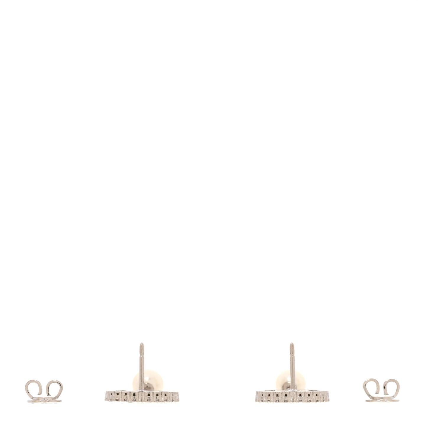 Palladium Crystal Pearl Interlocking G Earrings