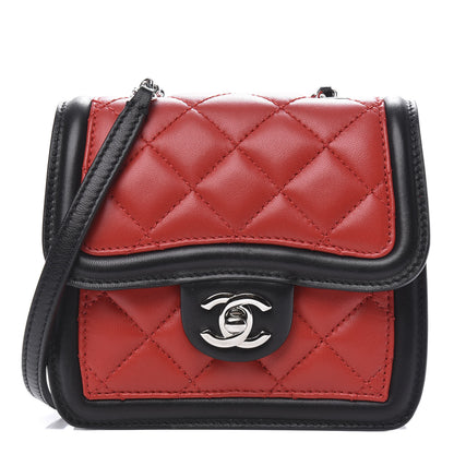 Chanel Lambskin Quilted Mini Graphic Flap Bag Red Black White 1 of 11