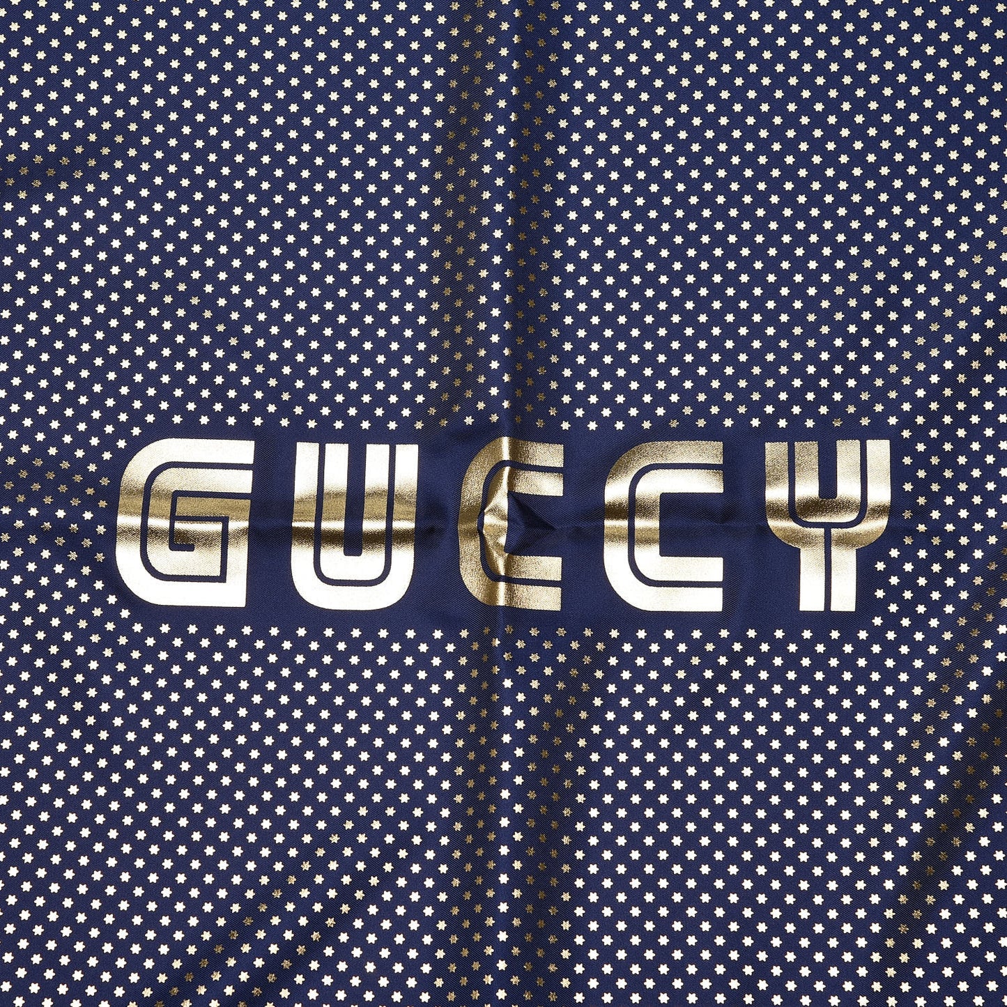 X SEGA Silk Twill GUCCY Stars Square Scarf Sapphire