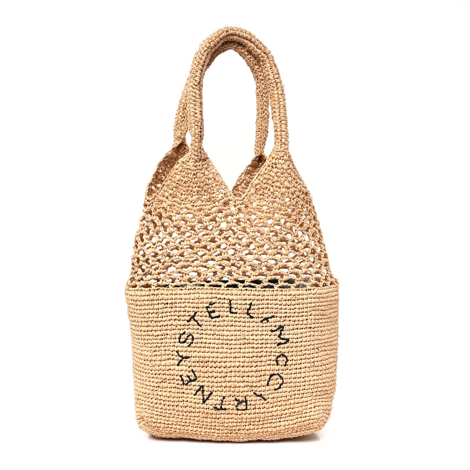 Stella McCartney Raffia Crochet Tote Bag Beige 1 of 11