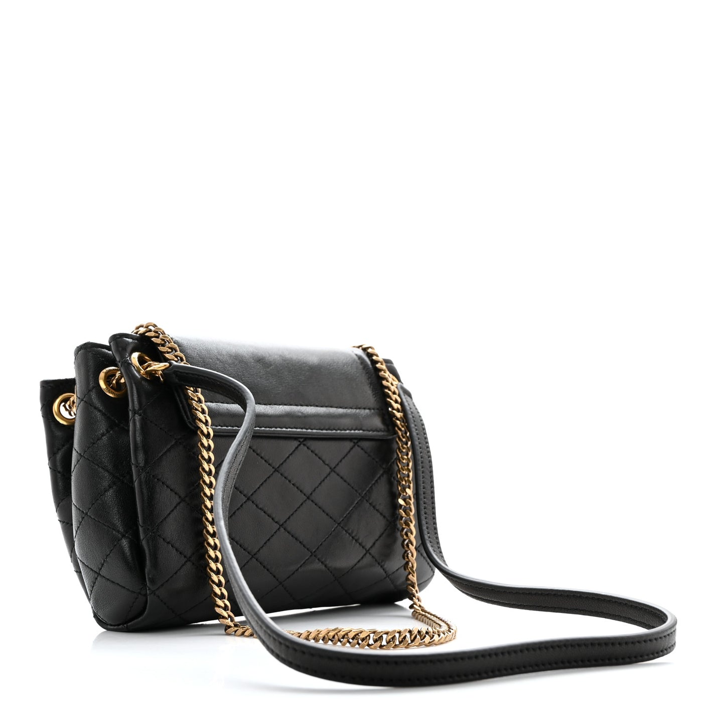 Lambskin Quilted Monogram Mini Nolita Black