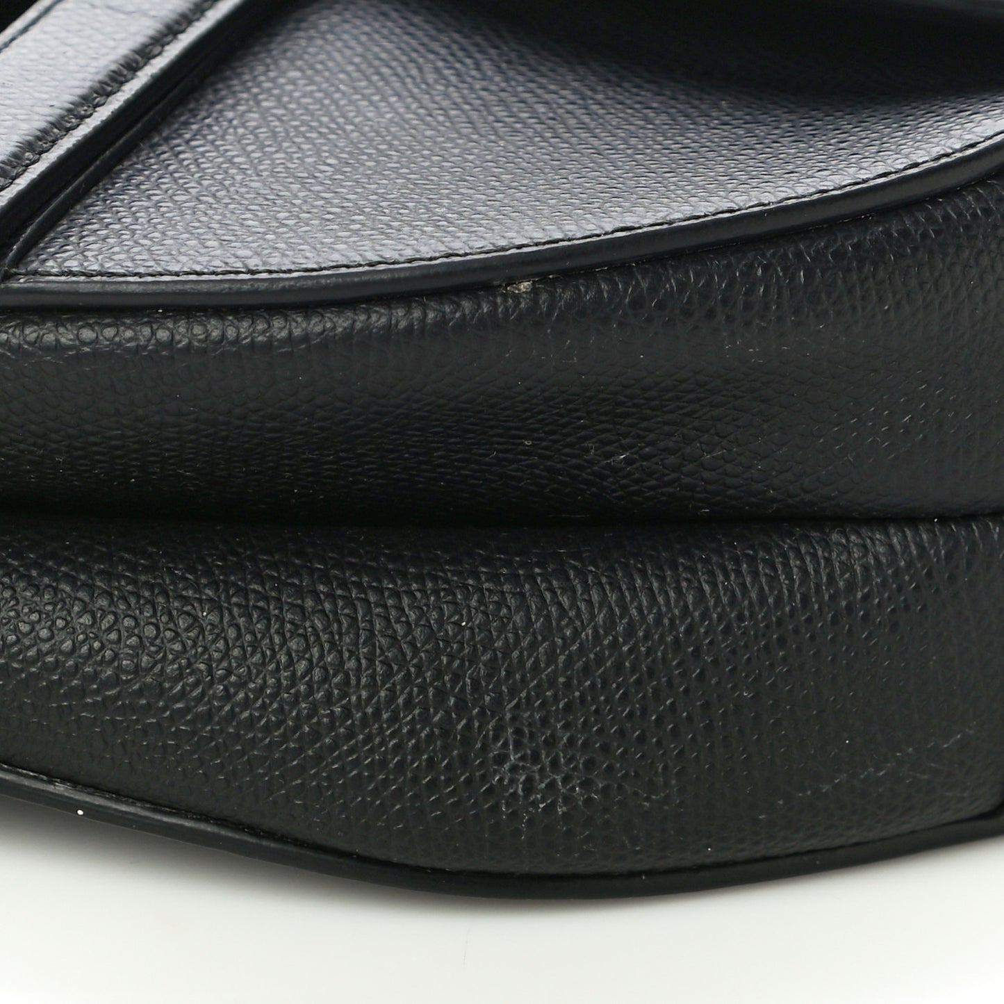 Grained Calfskin Saddle Bag Black