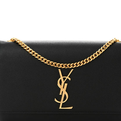 Saint Laurent Grain De Poudre Medium Classic Monogram Kate Satchel Black 8 of 10