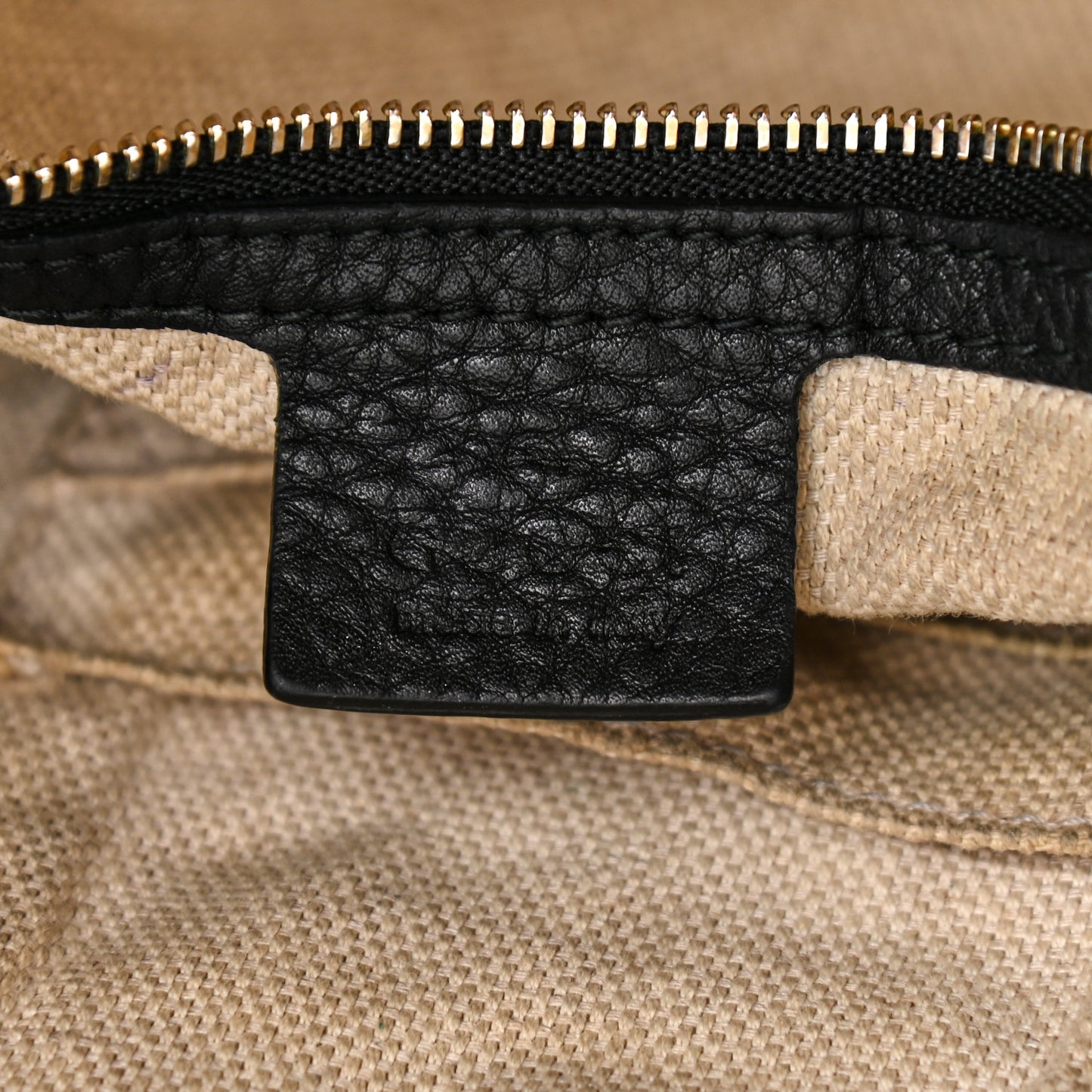 Pebbled Calfskin Large Soho Hobo Black