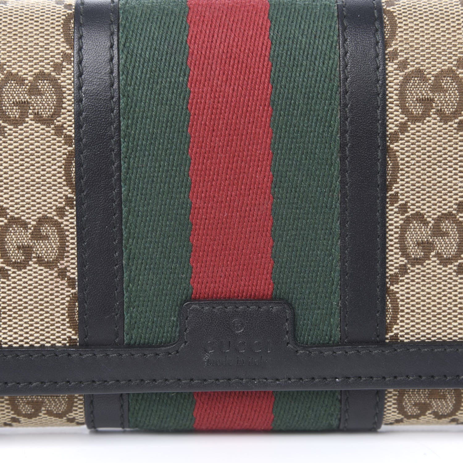 Gucci Monogram Vintage Web Continental Wallet Black 9 of 10
