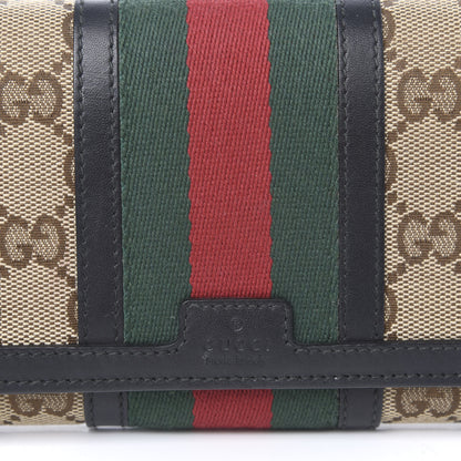 Gucci Monogram Vintage Web Continental Wallet Black 9 of 10