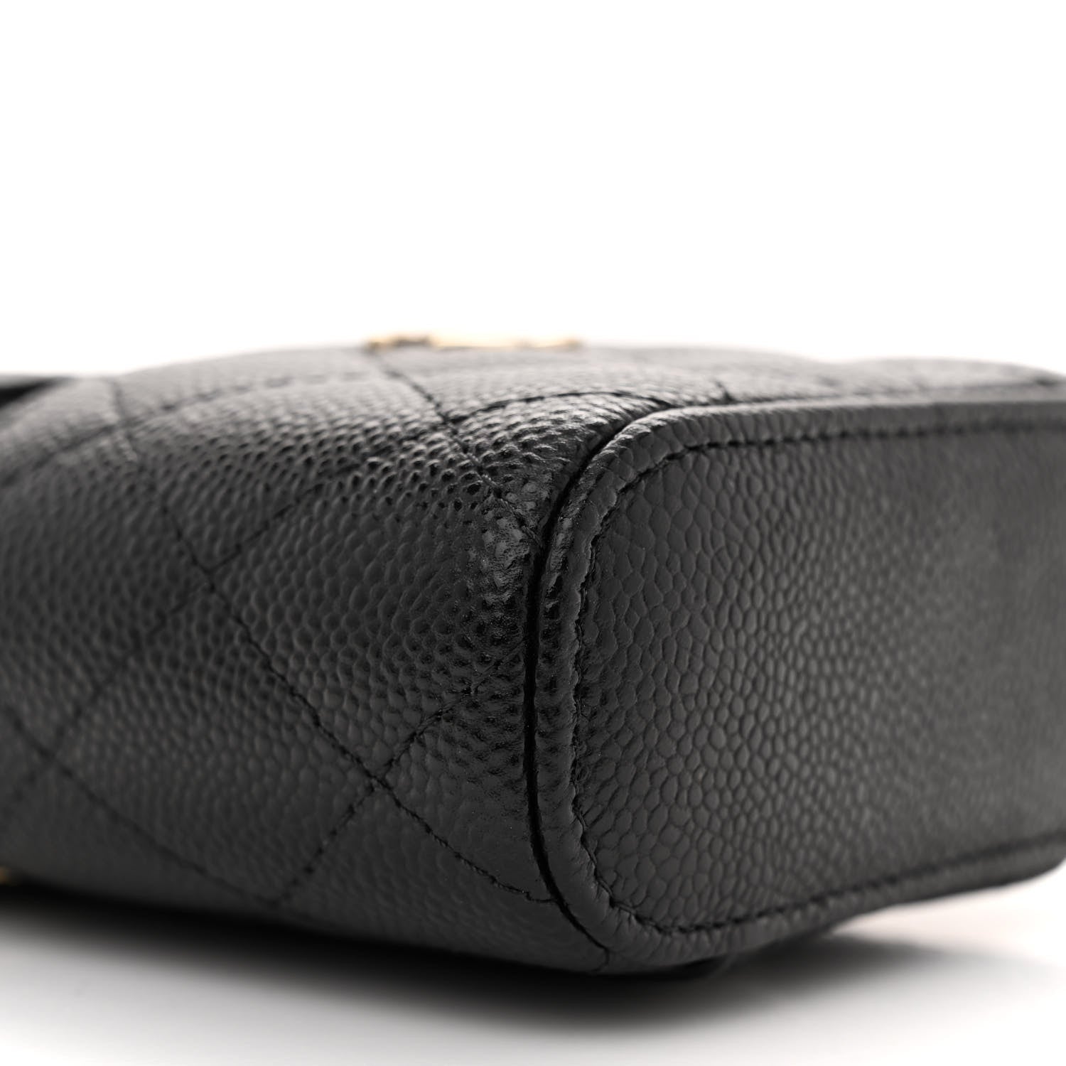 Chanel Caviar Quilted Small Handle With Care Vanity Case With Chain Black 9 of 10