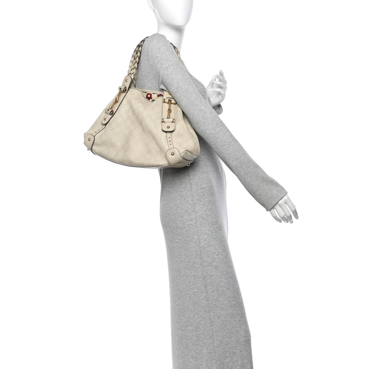 Guccissima Small Pelham Shoulder Bag Off White