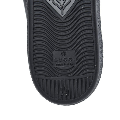 Gucci Calfskin Green Panther Print Mens Ace Sneakers 8.5 Black 7 of 8
