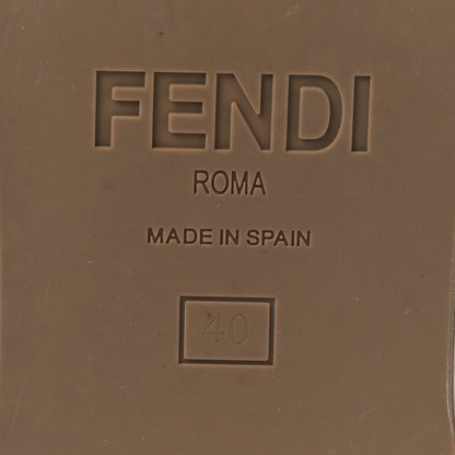 Fendi Nappa FF Embossed Espadrille Platform Sandals Black 7 of 8