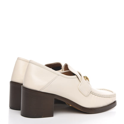 Gucci Malaga Kid Horsebit Loafer Pumps 39.5 White 4 of 10
