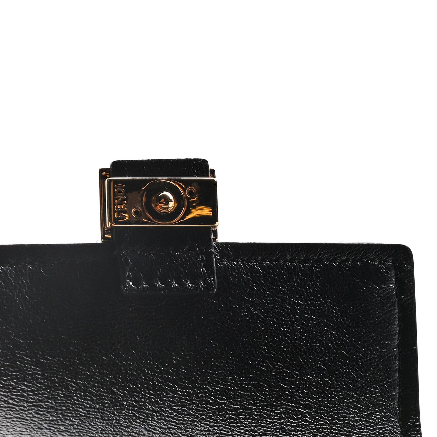 Sheared Sheepskin Vitello King FF Nano Baguette Charm Tobacco Moro Black